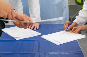 実施の条件 打ち合わせの様子