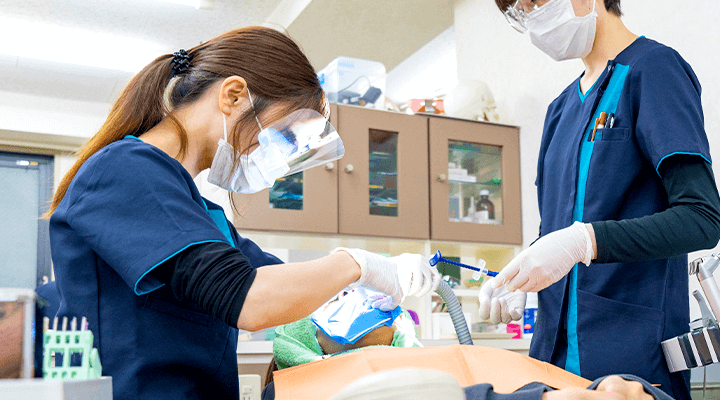 根幹治療の様子