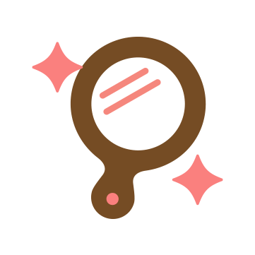 キラキラ光る鏡のアイコンイラスト