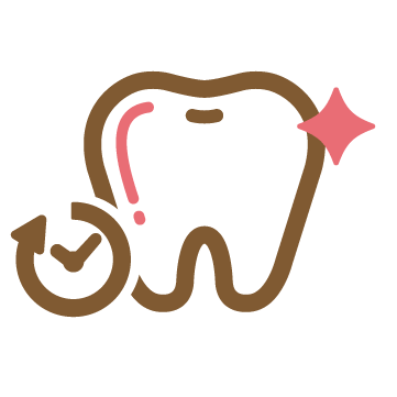時計と光る歯のアイコン